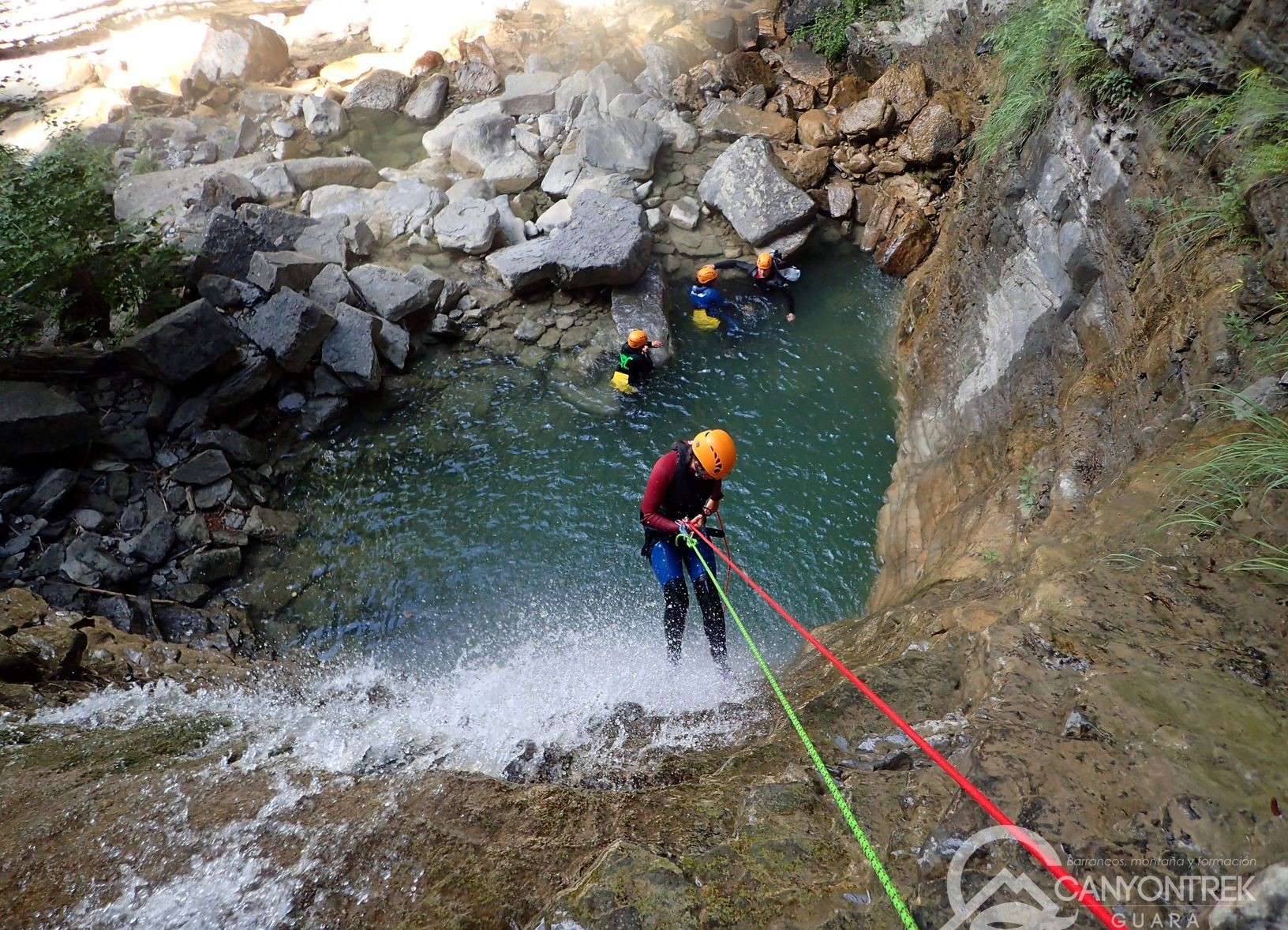 Des rappel en famille dans le canyon de Furco