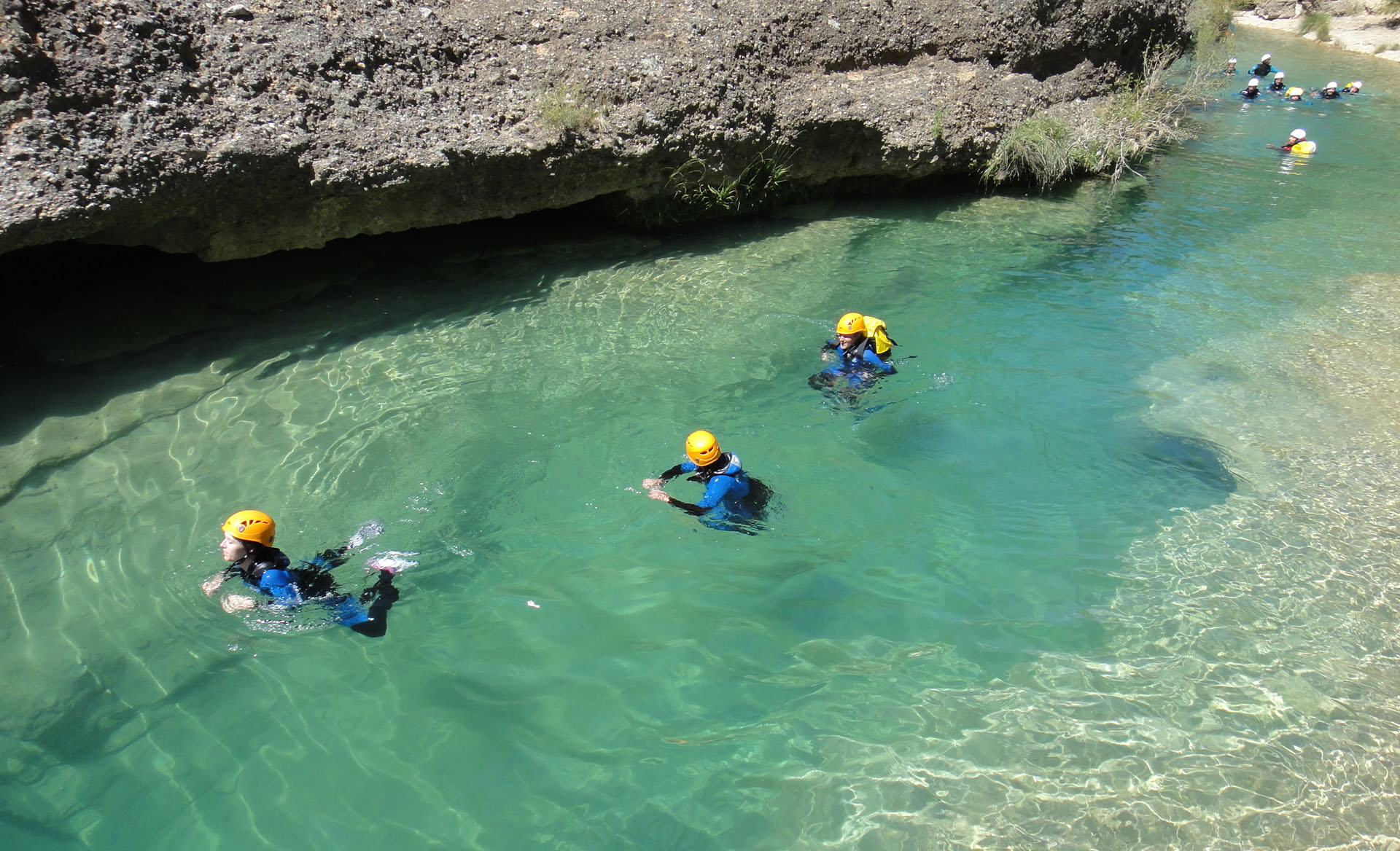 Groupe de canyoning en sierra de Guara